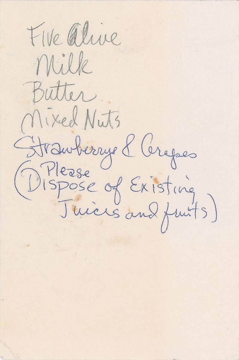 prince handwritten grocery list handwritten grocery list