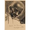 Image 2 : Mohandas Gandhi Signed Woodcut Engraving