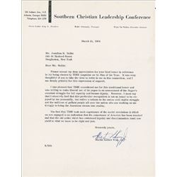 Martin Luther King, Jr. Typed Letter Signed