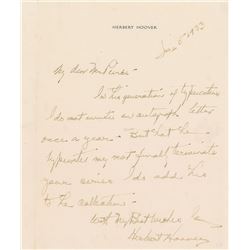 Herbert Hoover Autograph Letter Signed
