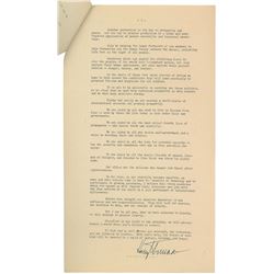 Harry S. Truman Signed Inaugural Address Press Release
