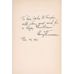 Harry S. Truman Signed Book