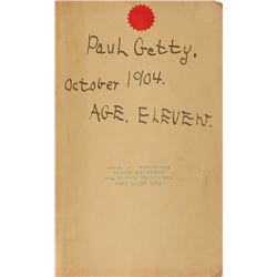 J. Paul Getty Childhood Journal