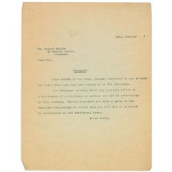 Titanic Request for Restitution For Passenger Percy Bailey