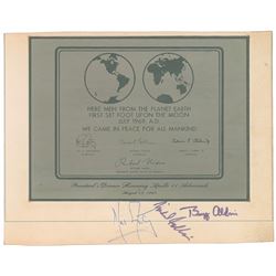 Michael Collins’s Apollo 11 Signed Replica Plaque