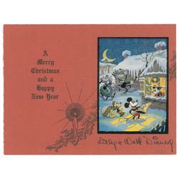 Walt Disney Signed Christmas Card