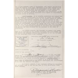 Marilyn Monroe Twice-Signed Document