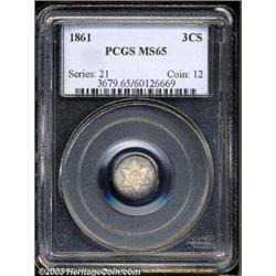 1861 3CS MS65 PCGS.