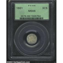 1861 3CS MS66 PCGS.