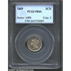 1869 3CN PR64 PCGS.