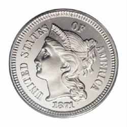 1871 3CN PR66 Cameo PCGS.