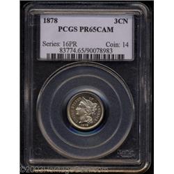 1878 3CN PR65 Cameo PCGS.
