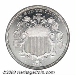 1866 5C Rays PR66 Cameo NGC.