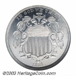 1866 5C Rays PR65 Ultra Cameo NGC.