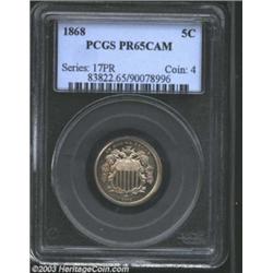 1868 5C PR65 Cameo PCGS.