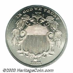 1871 5C PR66 Cameo PCGS.