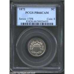 1872 5C PR66 Cameo PCGS.