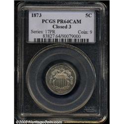 1873 5C Closed 3 PR64 Cameo PCGS.