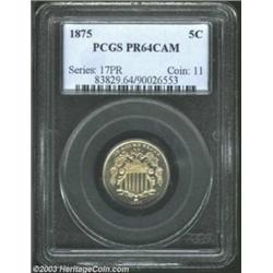 1875 5C PR64 Cameo PCGS.