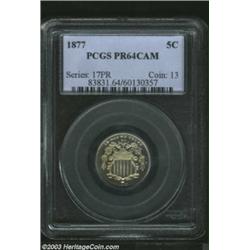 1877 5C PR64 Cameo PCGS.