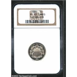 1880 5C PR65 Cameo NGC.