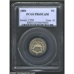1880 5C PR65 Cameo PCGS.