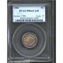 1881 5C PR66 Cameo PCGS.