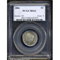 1886 5C MS63 PCGS.