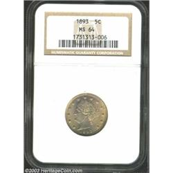 1893 5C MS64 NGC.