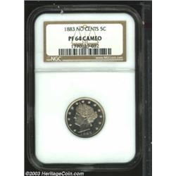 1883 5C No Cents PR64 Cameo NGC.