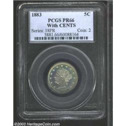 1883 5C With Cents PR66 PCGS.