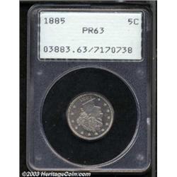 1885 5C PR63 PCGS.