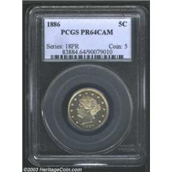 1886 5C PR64 Cameo PCGS.