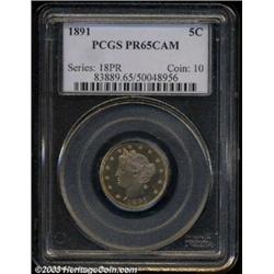 1891 5C PR65 Cameo PCGS.