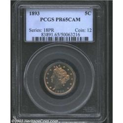 1893 5C PR65 Cameo PCGS.