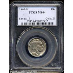 1920-D 5C MS64 PCGS.