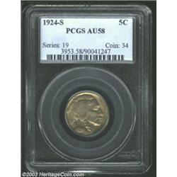 1924-S 5C AU58 PCGS.