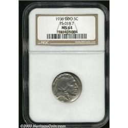 1936 5C --Doubled Die Obverse--MS64 NGC.