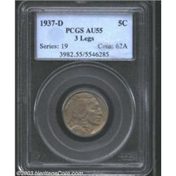 1937-D 5C Three-Legged AU55 PCGS.