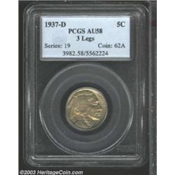 1937-D 5C Three-Legged AU58 PCGS.