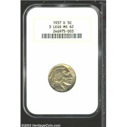 1937-D 5C Three-Legged MS62 NGC.