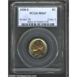 1938-S 5C MS67 PCGS.