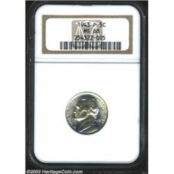 1943-P 5C MS68 NGC.