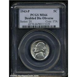 1943-P 5C Doubled Die MS66 PCGS.
