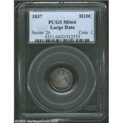 1837 H10C Small Date (Flat Top 1) MS64 PCGS. Incorrectly attributed by PCGS as a Large Date.