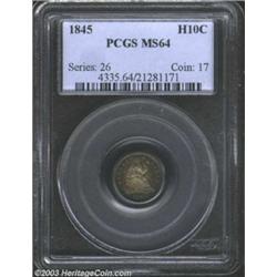1845 H10C MS64 PCGS.