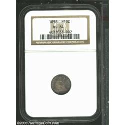 1858 H10C MS64 NGC.
