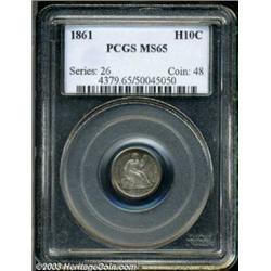 1861 H10C MS65 PCGS.