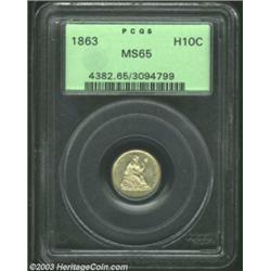 1863 H10C MS65 PCGS.