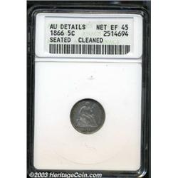 1866 H10C --Cleaned--ANACS. AU Details, Net XF45.